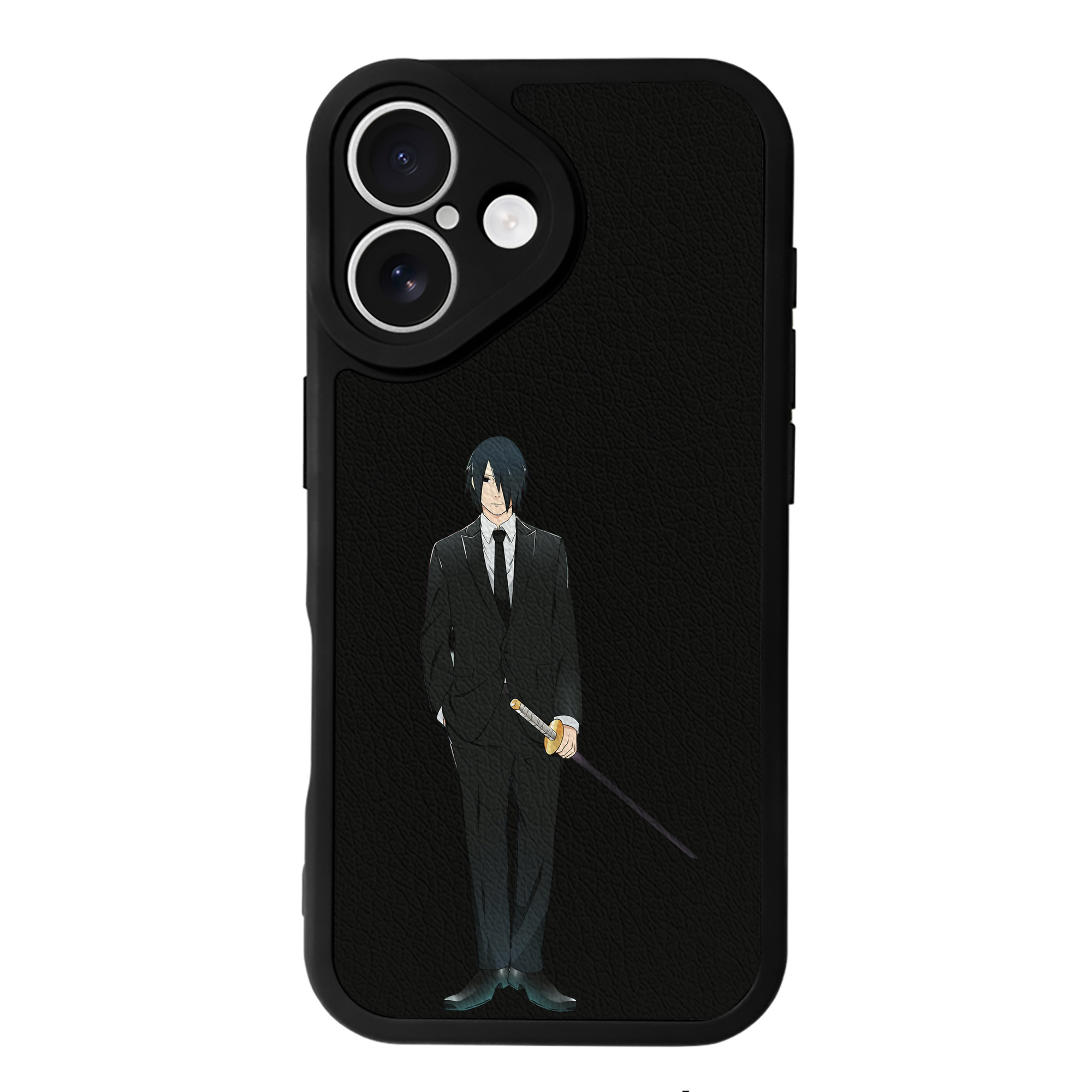 （画像用） NARUTO -ナルト- うちは サスケ Uchiha Sasuke 【iPhone 16シリーズ対応】シリコンスマホケース（レザー調） 材質：シリコン